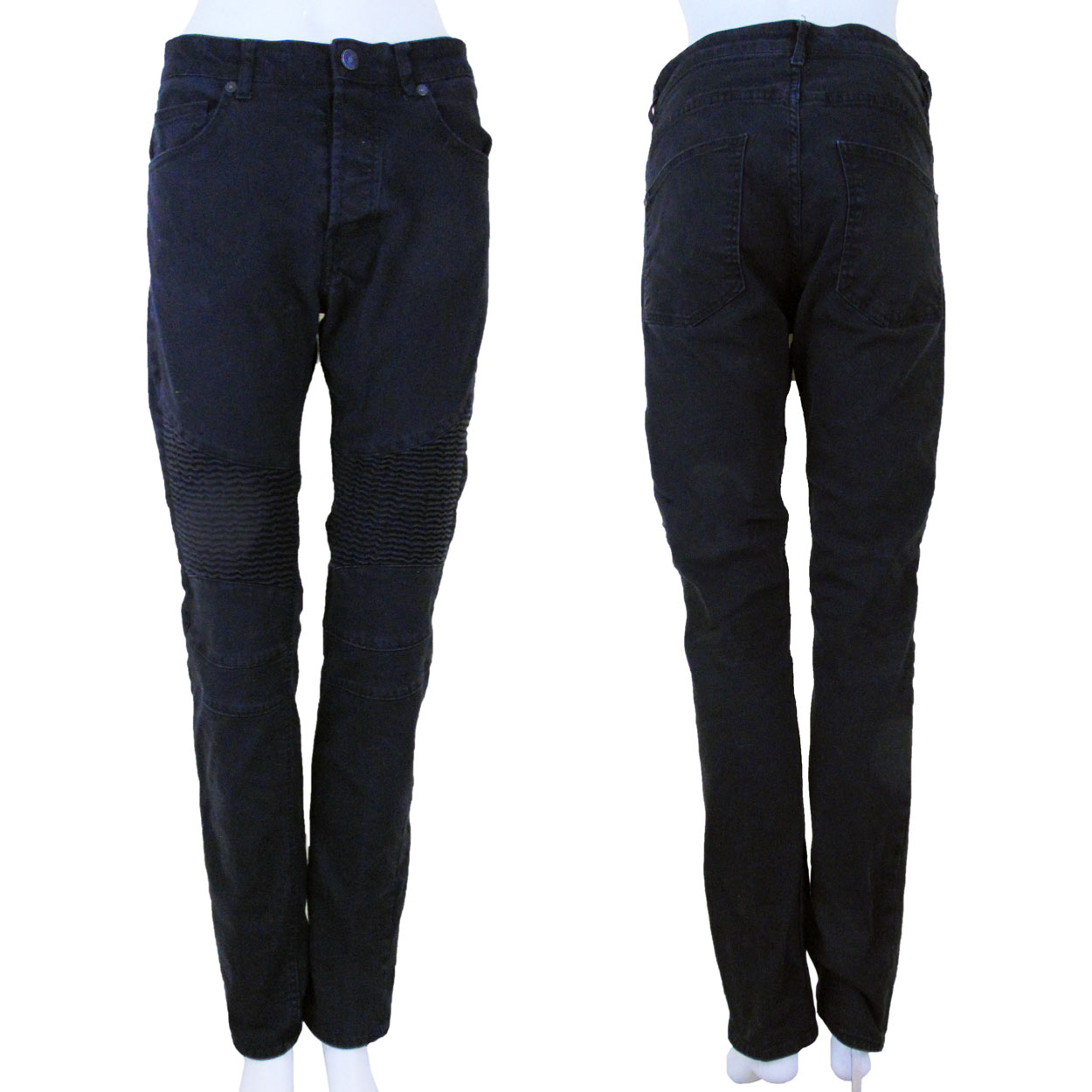 H&M Divided | Black Skinny Button Fly Jeans | Size 33/32