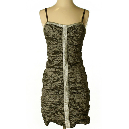 bcbg metallic ruched dress