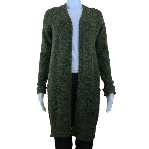 GARAGE Dark Green Open Long Cardigan Ones Stop Thrift Shop