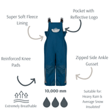 Patrol Fleece Lined Kids Waterproof Dungarees