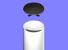 7" Round Black Light Pole Top Cap Tubing Plug | Glass-Reinforced Polyester Made in USA| W/Four Bendable Clips/Straps