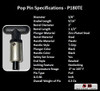 'POP' Pull Pin 1" Diameter x 1-1/2" Length Weld ON Steel Barrel | 3/8" Diameter Spring Loaded Zinc Plated Steel Plunger | Plastic T HANDLE Knob | Knurled Round Nut w/Grub screw Lock.