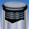1-5/8" - 1-625 Inch OD Head Dia - (10-14 Ga - 1.36" - 1.45" ID) Black Plastic Plugs w/Flexible Ridges | Fencing Post Tube Inserts | Fitness Eqpt. End Caps