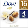 Dove Purely Pampering 16-4 OZ Shea Butter Bar Soaps, Warm Vanilla Scent, 64 OZ, White