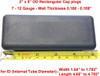 5" x 2" Rectangular 7-12Ga | Hole Size (ID) Cap Plugs (125 x 50 mm) L 4.64" - 4.78" W 1.64" - 1.78" |