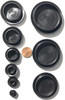 (Lot of 40) CAPLUGS | Flush Mount Black Hole PANEL PLUGS | Assorted "10 Each" ( 1-1/4", 1-1/2", 1-3/4", 2" ) for Auto Body and Sheet Metal Thickness range 03 - .08 Inch | by SBD