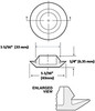 SBDs 1 5/16" 1.3125 inch Flush Mount Black Plastic Body and Sheet Metal Hole Plugs | Fits Hole ID 1.29-1.33" | Metal Thickness 0.03-0.08" | Plug Height 0.25" | OD 1.68"