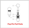 POP' Pull Pin - 3/8" Dia spring loaded Plunger |1" Diameter x 1-1/2" Length Weld ON Paintable Steel Barrel | Knurled Threaded lock nut w/Set Screw | Hard Plastic Phenolic Round Pull Knob | by SBD