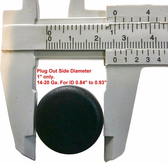1" Round Black Plastic Tubing Plug, (14-20 Gauge 0.84" to 0.93" ID) 1 Inch End Caps - Steel Furniture Foot - Table Chair Legs Blanking. Pipe Tube Cover Insert. by SBD.