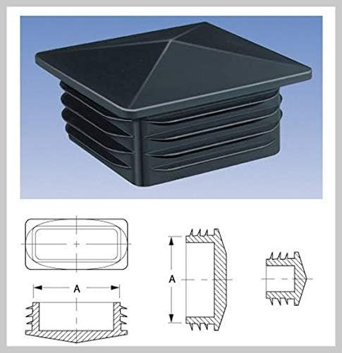 SBDs 2” Square Light Pole Top Cap Tubing Plug 10-14 Ga for Inside ID 2” | Material LDPE Made in USA. Snap On Plugs w/Flex Ridges for Metal furnishings, Flag Poles, Goal Posts, Mail Box.