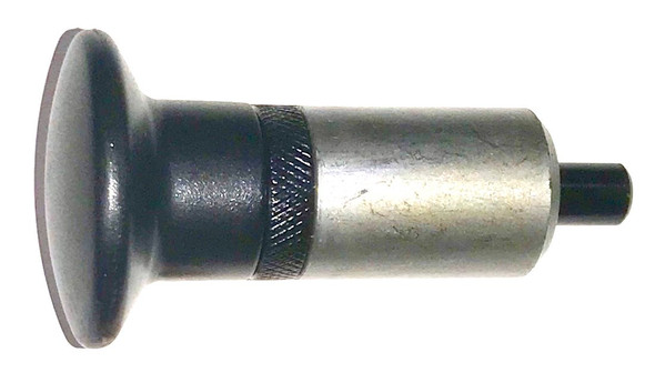 POP Pull Pin 1/2" Diameter Spring Loaded Steel Plunger - 1" Diameter x 1-1/2" Length Weld ON Steel Barrel - Jumbo Round Designer Hard Plastic Knob | Knurled Round lock Nut.