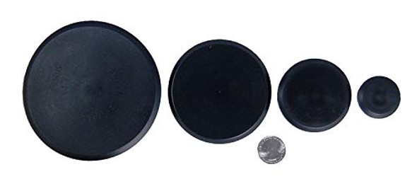 4 Piece Flush Mount Black Hole Plug Assortment 1" 2" 3" 4" inch for Auto Body and Sheet Metal