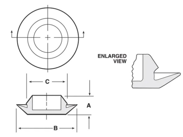 3" 3.0 inch Flush Mount Black Plastic Body and Sheet Metal Hole Plugs