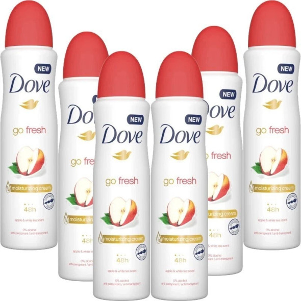 Dove Dry Spray Go Fresh Antiperspirant Deodorant Apple & White Tea - Pack of 6