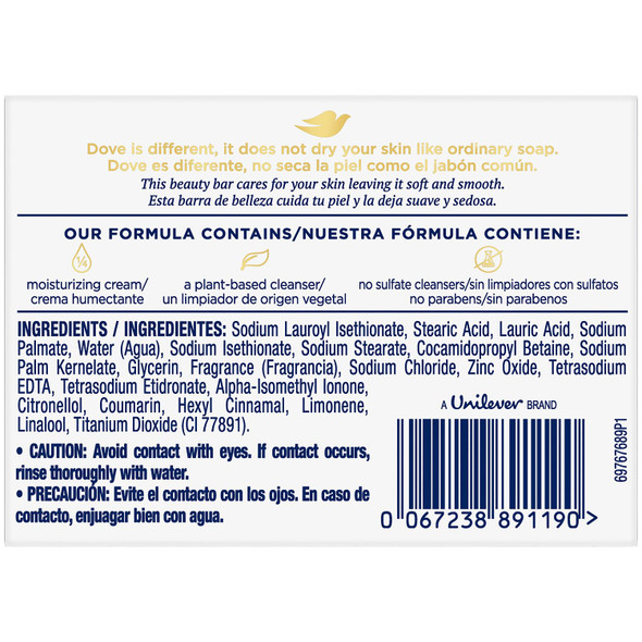 Dove White Cream Bar 4.75 Oz / 135 Gr (Pack of 12)