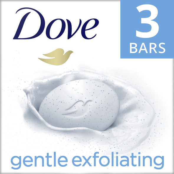 Dove Beauty Bar Gentle Exfoliating With Mild Cleanser, 3.17 oz, 3 Bars
