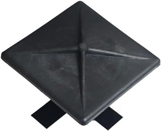 SBD's 3" OD Square Black Light Pole Top Cap | Glass-Reinforced (UV n Weather Resistant) Polyester Tubing Plug W/Four Bendable Steel Straps for 3" ID | Made in USA 85-00005 Made in USA