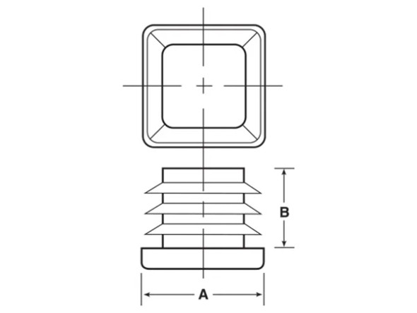 SBD's  2" OD Square Tubing Plugs 4-8 Ga Gauge for ID Size 1.56 to 1.67” Furniture Décor – Fencing Post Slides| find for Thick Heavy Gauge. By Caplugs