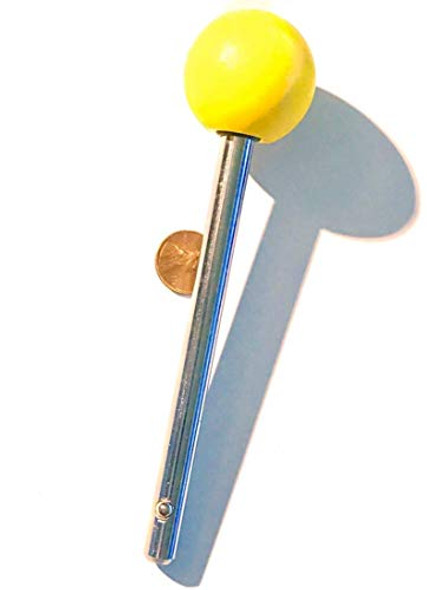 SB DISTRIBUTION LTD SBDs World Class Pin, Tensile - Universal Weight Stack Replacement SELECTOR Key - 3/8 Diameter | Detent Hitch PINS | Deluxe Round Yellow Knob, 3/8" x 5-1/2" Locking Space.