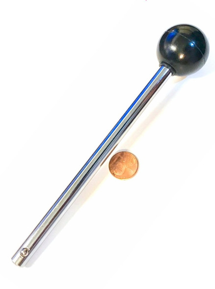 SBD's 3/8" Dia | 3 3/4" Locking Space Grip Length | Universal Weight Stack Replacement SELECTOR Key | Detent Hitch PINS | Heavy Duty Round Black Knob | Chrome Plated Steel Shaft