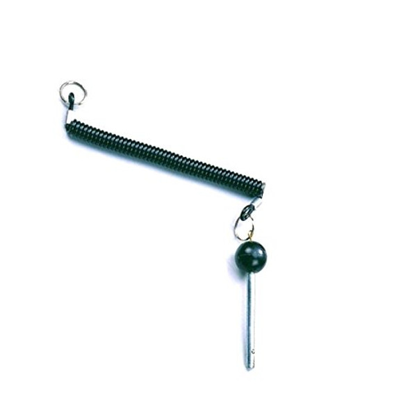 (Qty 1) Pin, Tensile (5/16" Dia 4-1/4" Locking w/Lanyard) Round Black Knob- Universal Weight Stack Replacement PIN W/Lanyard | Detent Hitch Locking PINS | by SBD
