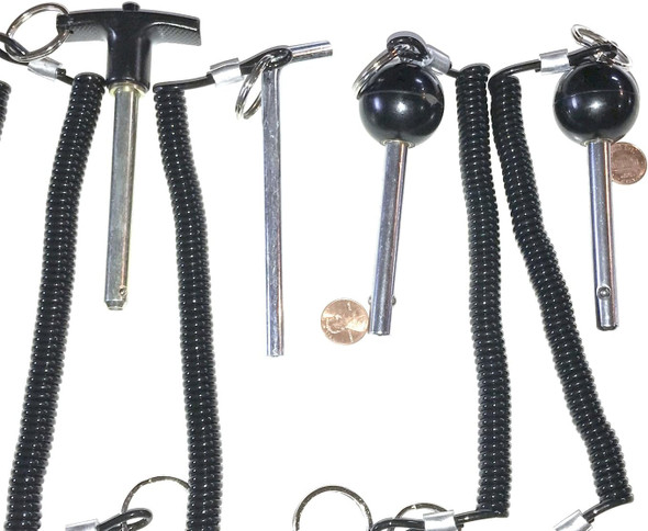 SBD's Pin, Tensile 1/4" Dia 3-1/2" Locking Round Black Knob- Universal Weight Stack Replacement PIN | Detent Hitch Locking PINS - Multiple Size Locking Lengths | by SBD