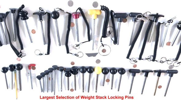 SBD's MAGNETIC Pin, Tensile (3/8 Dia 3-3/4 Locking Space) weight pins for weight stack | w/BLACK T Handle Knob- Universal Weight Stack Replacement SELECTOR KEY | DETENT Hitch Locking PINS | by SBD