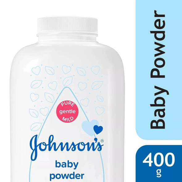 JOHNSON'S BABY POWDER 99% Natural PLANT BASED CORNSTARCH REGULAR (400 GR x 2PK)