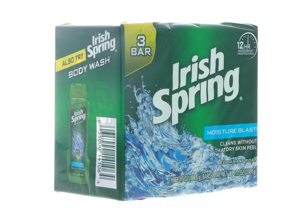 IRISH SPRING BAR SOAP 3.7 OZ MOISTURE BLAST