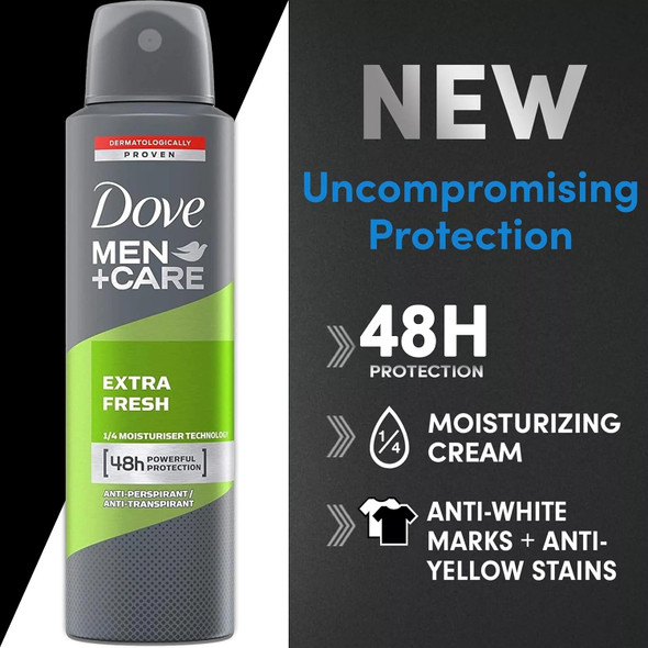 DOVE DEODORANT SPRAY 150 ML / 5.07 OZ MEN+CARE EXTRA FRESH PK6