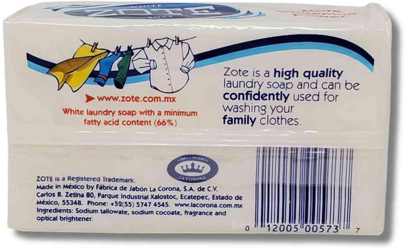 (PACK OF 3 BARS) Zote WHITE Laundry Bar Soap, with Even MORE Whitening Power & Satin Remover. Light Fresh Scent! Safe for delicate clothes! (3 Bars, 14.1oz Each Bar)