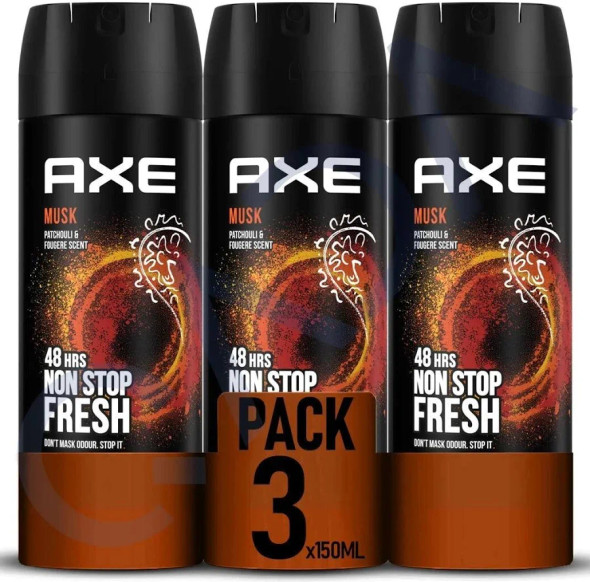 AXE DEODORANT SPRAY (SA) 150 ML MUSK PK4