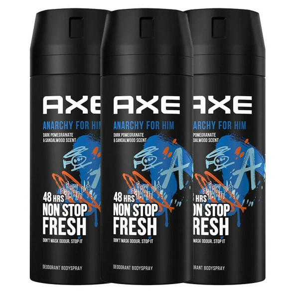 AXE Body Spray for Men Anarchy 4 oz/113gm (Pack of 4)