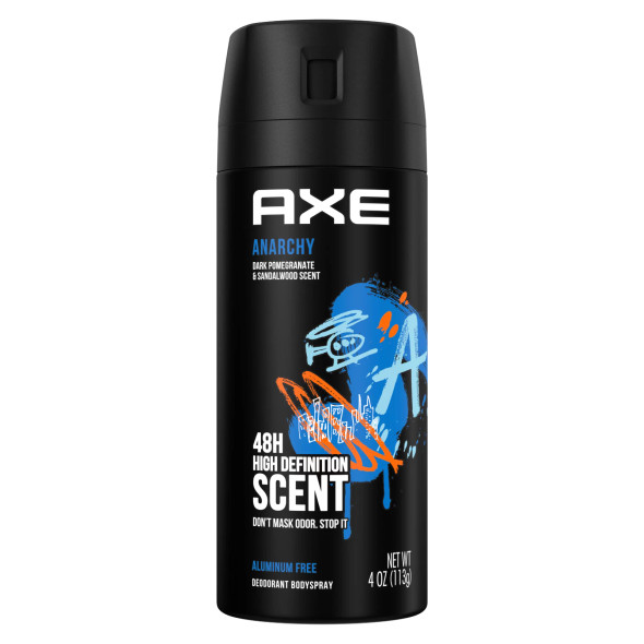 AXE Body Spray for Men Anarchy 4 oz/113gm (Pack of 4)