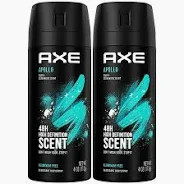AXE Apollo Body Spray Long-Lasting Odor Protection Deodorant for Men 2PK