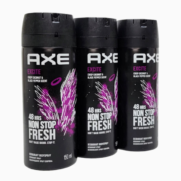 AXE DEODORANT SPRAY 150 ML EXCITE PK4
