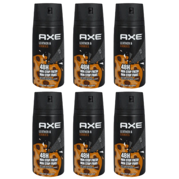 AXE Collision Men's Deodorant Body Spray 150ml 48H Leather & Cookies PK6