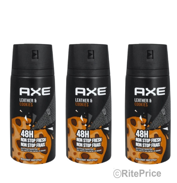 AXE Collision Men's Deodorant Body Spray 150ml 48H Leather & Cookies PK6