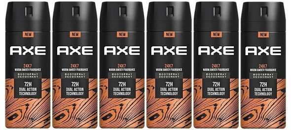 Axe Premium Fragrance Collection  Body Spray, 72H Odor Protection, Introducing  WARM AMBER RECHARGE PK6