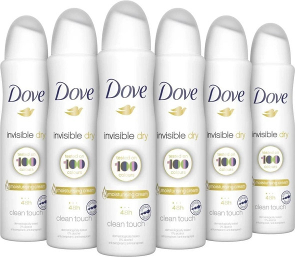 DOVE DEODORANT SPRAY 250 ML / 8.5 OZ INVISIBLE DRY WOMEN PK6