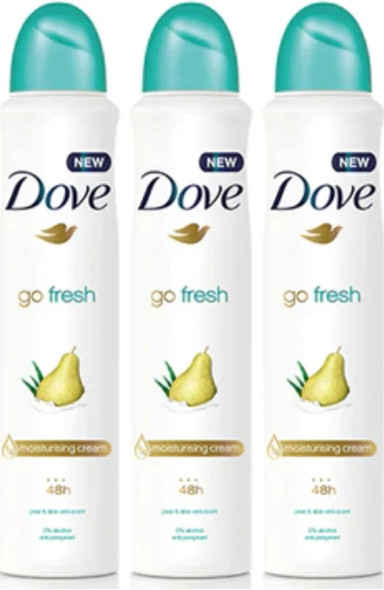 DOVE DEODORANT SPRAY 150 ML / 5.07 OZ Pear & Aloe Vera PK3