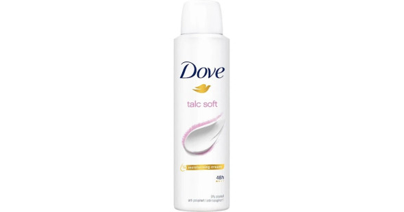 Dove Talc Soft Antiperspirant Deodorant Spray for Women – 150ml, 48-Hour PK2
