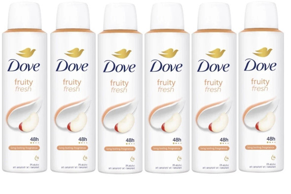 Dove Fruity Fresh Deodrant Spray New Long Lasting 150ml/ 5.0 Pk 6