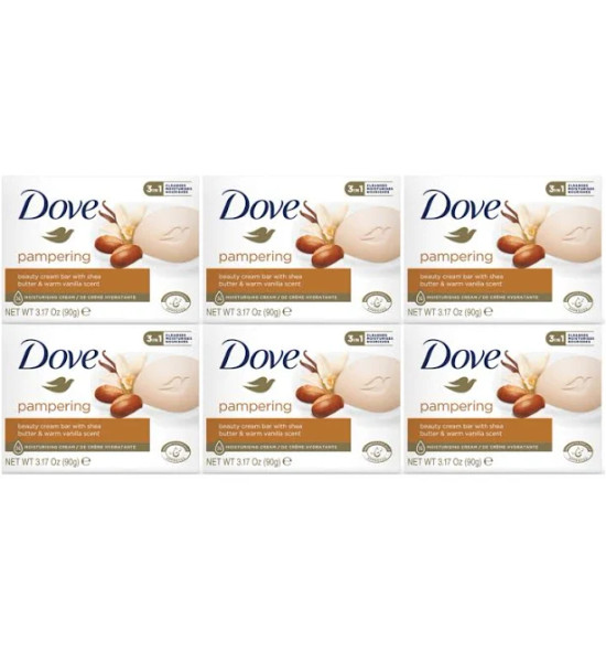 Dove Purely Pampering Shea Butter Bar Soaps, Scent, 3.17 OZ