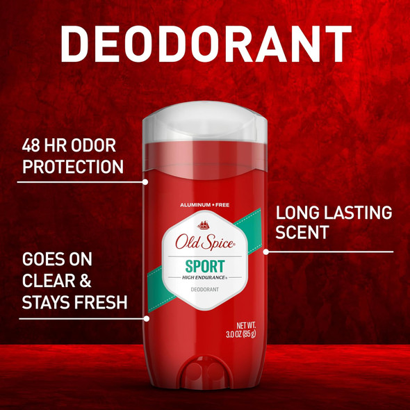 Old Spice Aluminum Free Deodorant For Men, High Endurance, 24/7 Sweat Defense & Odor Protection