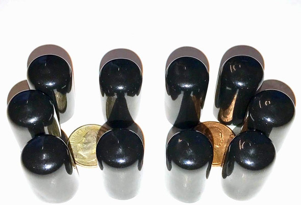 SBD's 5/8"- 11/16" Round Black Vinyl Flexible End Cap Bolt Screw Rubber Thread Protector Safety Cover | for 0.625 Inch Pipe Post Tubing Rod OD Cover - 1" inside Height.