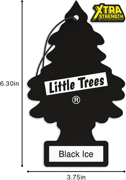 Little Trees Car Air Freshener | Xtra Strength Provides Long-Lasting Scent for Auto or Home | Extra Boost of Fragrance | BLACK ICE Air Fresheners