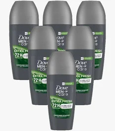 Dove Men+Care EXTRA FRESH Roll on Deodorant, Aluminum Free, For All Day Underarm Odor Protection 1.7 Fl Oz Each