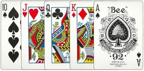 Bicycle BEE Index Playing Cards Set of Large Print Poker Size Cards, Red & Blue Backs, for Easy Reading, Family Card Games, Classrooms