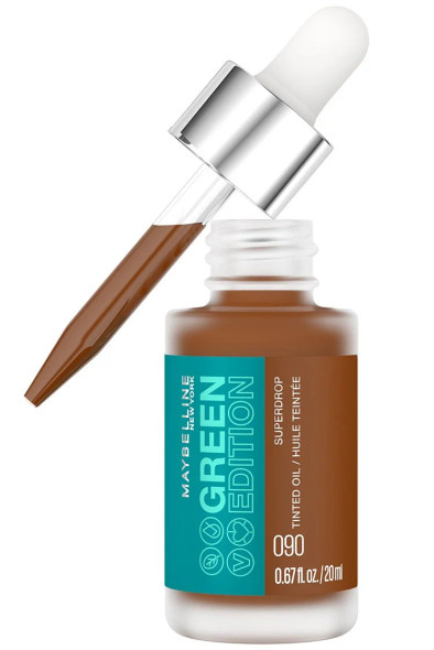 PK 2 - MAYBELLINE GREEN Edition # 090 / 0.67oz Superdrop Tinted Oil Adjustable Coverage